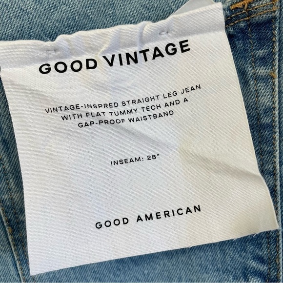 Good American Good Vintage Jean Straight Leg Distressed Hi Rise Size 6 / 28 NWT - Picture 11 of 11